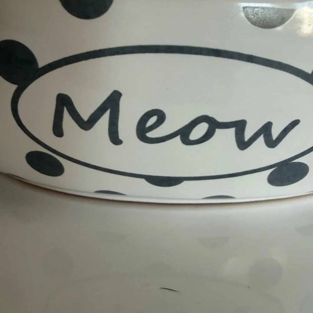 Polka Dot Cat Bowl